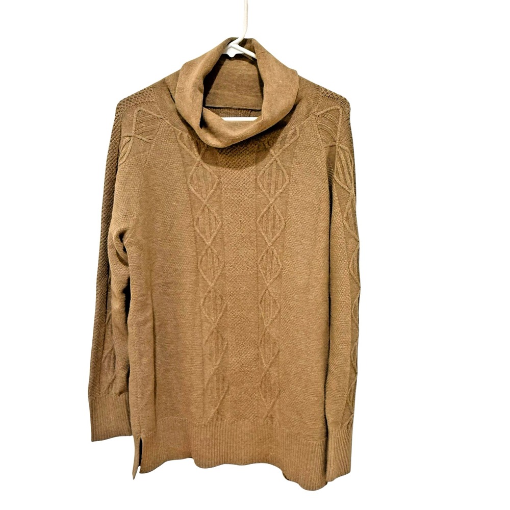 Magellan Women Campfire Cableknit Cowl Sweater LRG Classic Prep Cozy Country NWT